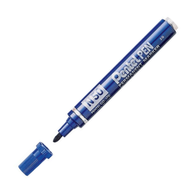PENTEL PERMANENT MARKÖR N50 YUVARLAK UÇ MAVİ METAL GÖVDE Y N50-C