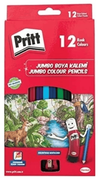 PRITT KURU BOYA JUMBO ÜÇGEN UZUN 12 RENK 1219733