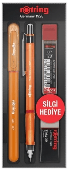 ROTRİNG VERSATİL KALEM VİSUCLİCK + JEL 0.7 OKUL SETİ TURUNCU