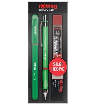 Rotring Versatil Kalem Visuclick + Jel 0.7 Okul Seti Yeşil