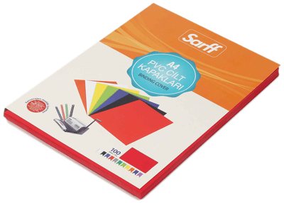 SARFF CİLT KAPAĞI A4 160M PVC KIRMIZI 100 LÜ 15201015