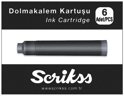 SCRIKSS DOLMA KALEM  KARTUŞU 10x6 LI PAKET SİYAH