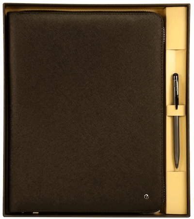 SCRIKSS HEDİYELİK SET DR 8113-2 PORTFÖY + TABLET KILIFI KAHVERENGİ + TOUCH PEN