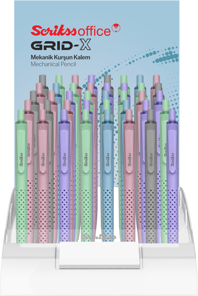 SCRIKSS OFFICE VERSATİL KALEM GRID-X PASTEL 0.5-0.7 40 LI STAND