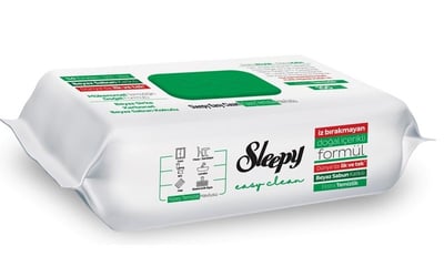 Sleepy Easy Clean Yüzey Temizlik Havlusu 100'Lü Beyaz Sabun Katkılı (Yeşil Paket)