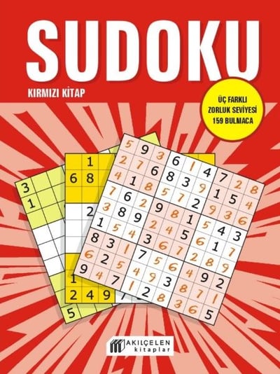 Sudoku Kırmızı Kitap - Üç Farklı Zorluk Seviyesi 159 Bulmaca