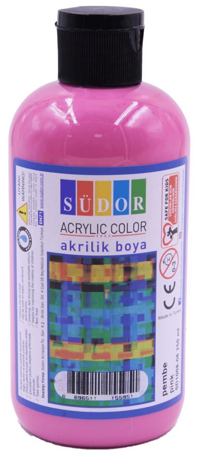 SÜDOR AKRİLİK BOYA 250 ML PEMBE SD1008-06