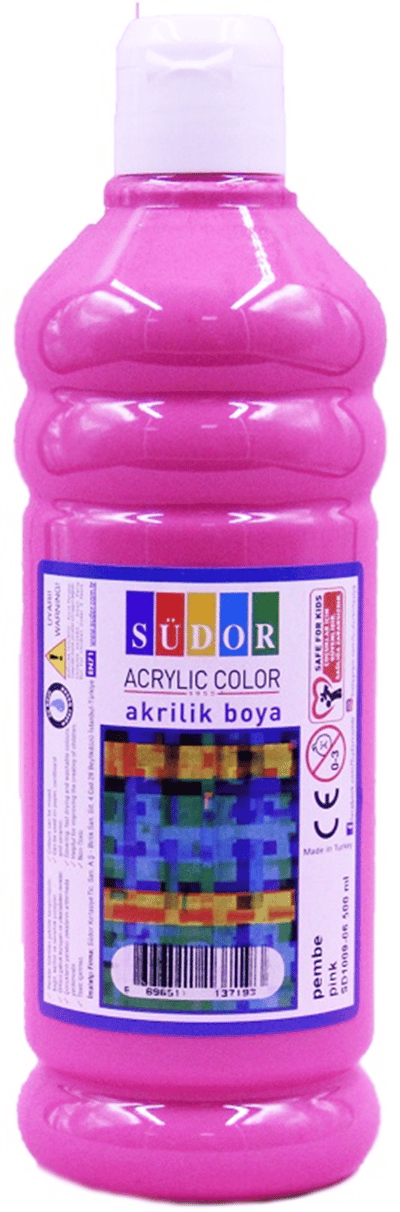 SÜDOR AKRİLİK BOYA 500 ML PEMBE SD1009-06