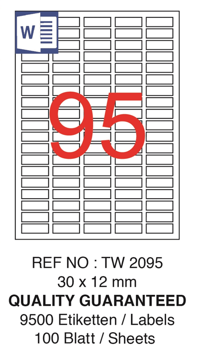 TANEX LASER ETİKET TW-2095 30 X 12 MM ( 95 ) 100 LÜ