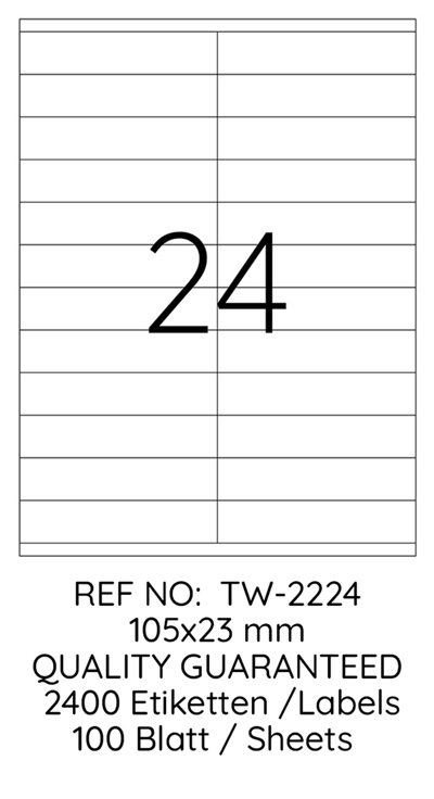 TANEX LASER ETİKET TW-2224 105 X 23 MM 100 LÜ