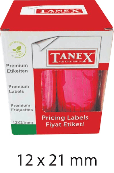 TANEX MOTEX ETİKET 12X21 FLORASAN PEMBE 800 LÜ