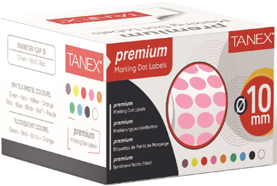 TANEX NOKTA ETİKETİ 10 MM 5000 Lİ PEMBE TEKLİ KUTU