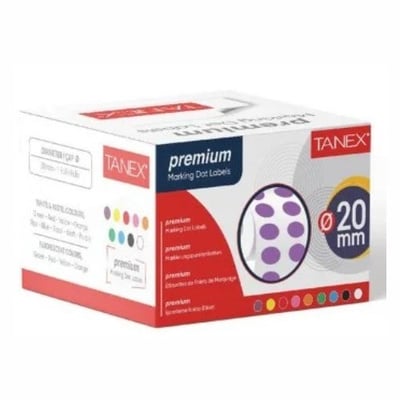 Tanex Nokta Etiketi 20 Mm 2500 Lü Mor Tekli Kutu