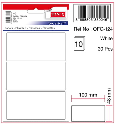 TANEX OFİS ETİKETİ OFC-124 BEYAZ