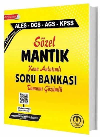 Tasarı Yayınları ALES DGS KPSS MEB-AGS Sözel Mantık Konu Anlatımlı Soru Bankası Çözümlü
