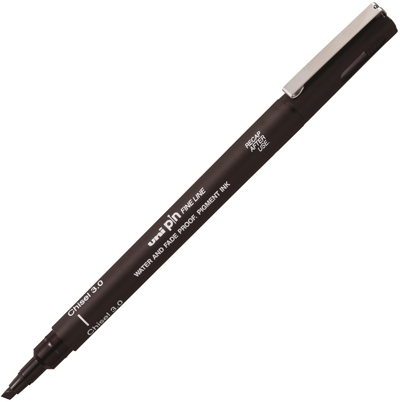 UNİ DRAWING PEN KESİK UÇ PINCS1-200 3.0 SİYAH