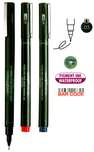 UNİ DRAWING PEN PIN03-200 0.3 MAVİ