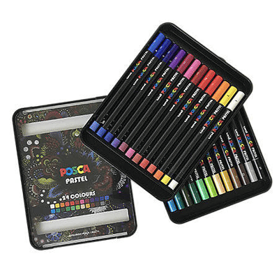 UNİ PASTEL BOYA POSCA 24 LÜ KALEM KUTU SET KPA-100/24C