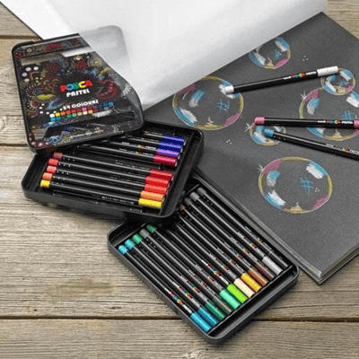 UNİ PASTEL BOYA POSCA 24 LÜ KALEM KUTU SET KPA-100/24C