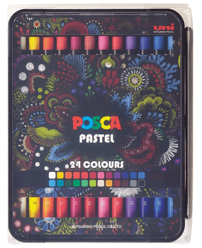 UNİ PASTEL BOYA POSCA 24 LÜ KALEM KUTU SET KPA-100/24C
