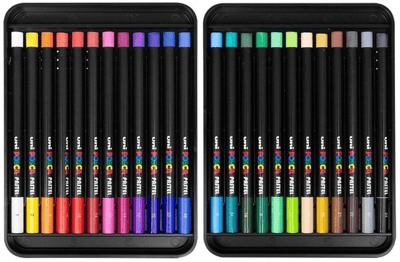 UNİ PASTEL BOYA POSCA 24 LÜ KALEM KUTU SET KPA-100/24C