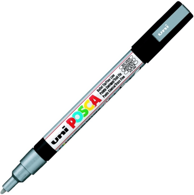 UNİ POSTER MARKÖRÜ POSCA PC-3M 0.9-1.3 GÜMÜŞ