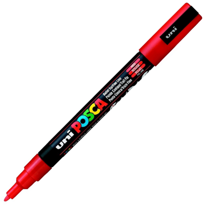 UNİ POSTER MARKÖRÜ POSCA PC-3M 0.9-1.3 ŞARAP KIRMIZI