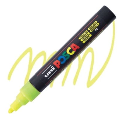 UNİ POSTER MARKÖRÜ POSCA PC-5M 1.8-2.5 FOSFORLU SARI