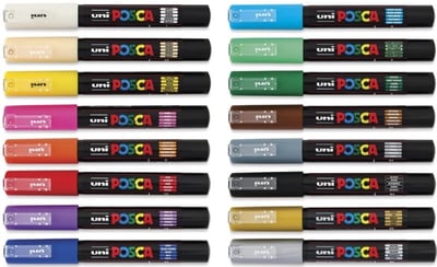 UNİ POSTER MARKÖRÜ POSCA SET PC-1M 0.7 16 LI