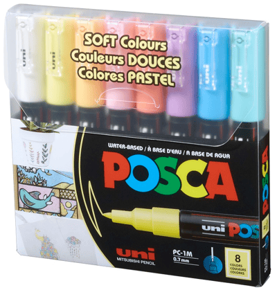 UNİ POSTER MARKÖRÜ POSCA SET PC-1M/8C SC SOFT RENK 8 Lİ