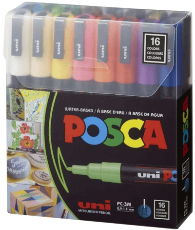 UNİ POSTER MARKÖRÜ POSCA SET PC-3M/16C 0.9-1.3 16 LI