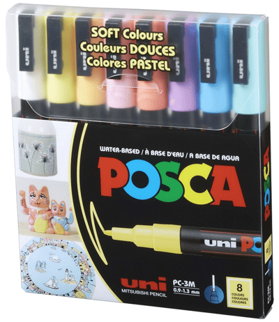 UNİ POSTER MARKÖRÜ POSCA SET PC-3M/8C 0.9-1.3 SC SOFT RENK 8 Lİ