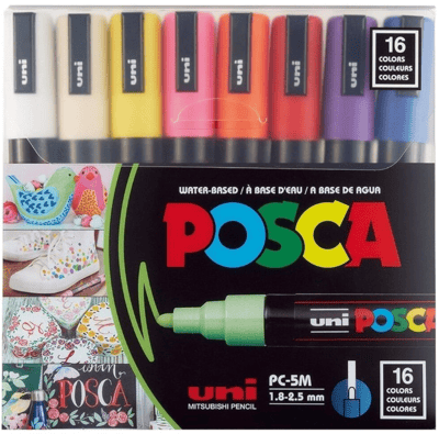 UNİ POSTER MARKÖRÜ POSCA SET PC-5M/16C 1.8-2.5 16 LI