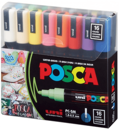UNİ POSTER MARKÖRÜ POSCA SET PC-5M/16C 1.8-2.5 16 LI