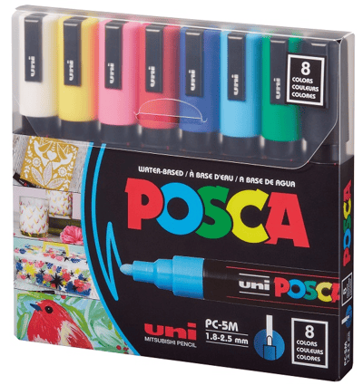 UNİ POSTER MARKÖRÜ POSCA SET PC-5M/8C 1.8-2.5 ANA RENK 8 Lİ