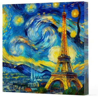 Van Gogh 9 Eyfel Kulesi - Çizgisiz Yan Boyamalı Defter