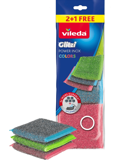 VİLEDA SÜNGER PAD ÇELİK POWER COLORS 3 LÜ 174725