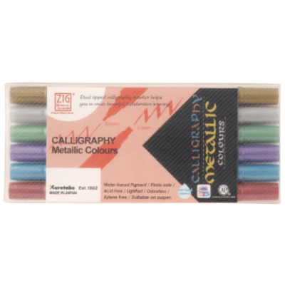 ZIG KALİGRAFİ KALEMİ METALİK MS-8400/6V 6 LI