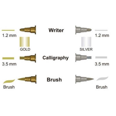 ZIG YAZI SETİ METALİK GOLD&SILVER MS/3VGS 3LÜ