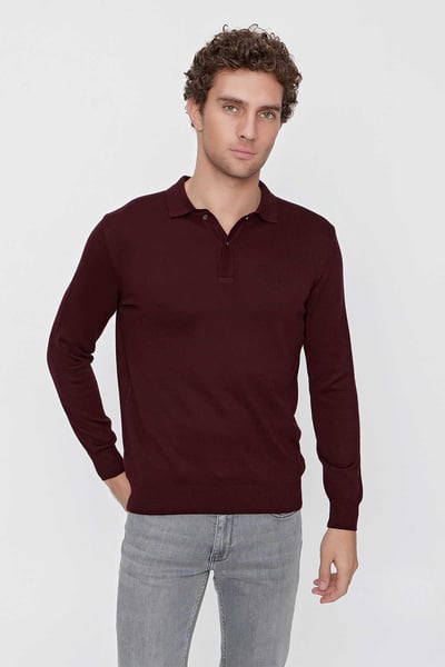 Basic Dinamik Fit Rahat Kesim Polo Yaka Triko Kazak