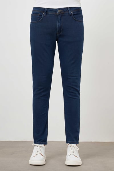 Morven Erkek Lacivert Denim 5 Cep Slim Fit Jean Kot Pantolon