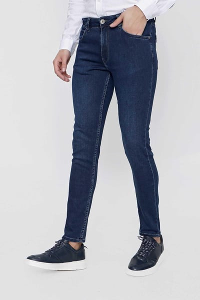 Morven Erkek Lacivert Denim Slim Fit Dar Kesim Jean Kot Pantolon