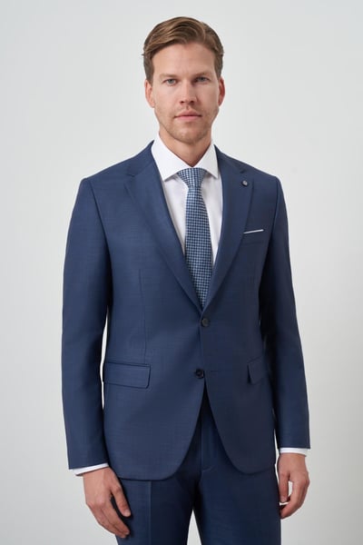 Morven Erkek Lacivert Poliviskon Slim Fit Mono Yaka Takım Elbise