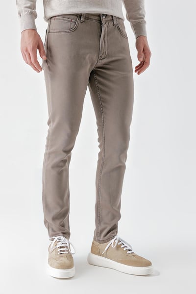 Morven Erkek Vizon Mevsimlik Pamuk 5 Cep Slim Fit Jean Pantolon