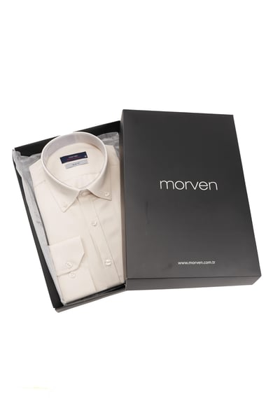 Slim Fit Düğmeli Yaka Oxford Kolay Ütülenebilir Pamuklu HEDİYE KUTULU Uzun Kollu Gömlek