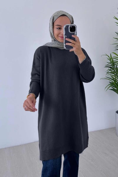 Anje Triko Tunik - Antrasit