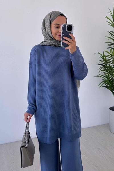 Anje Triko Tunik - İndigo Mavi