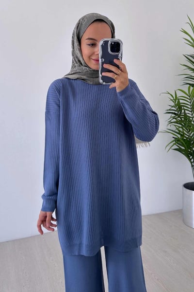 Anje Triko Tunik - İndigo Mavi