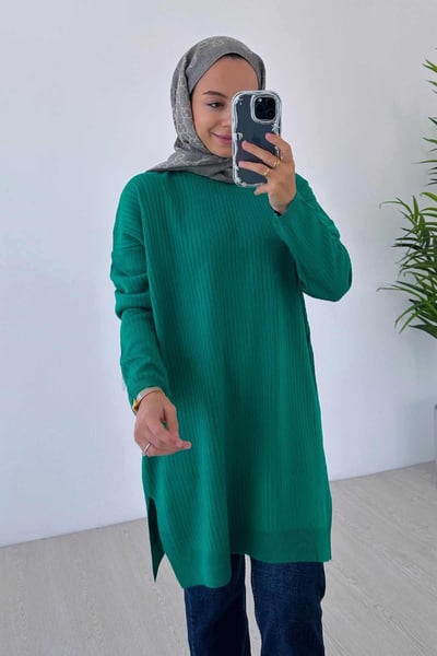 Anje Triko Tunik - Yeşil