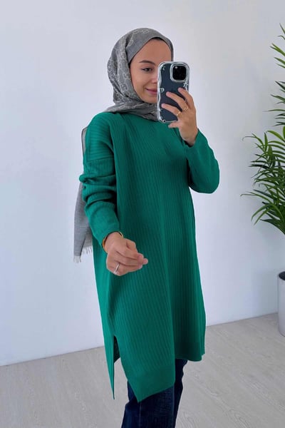 Anje Triko Tunik - Yeşil